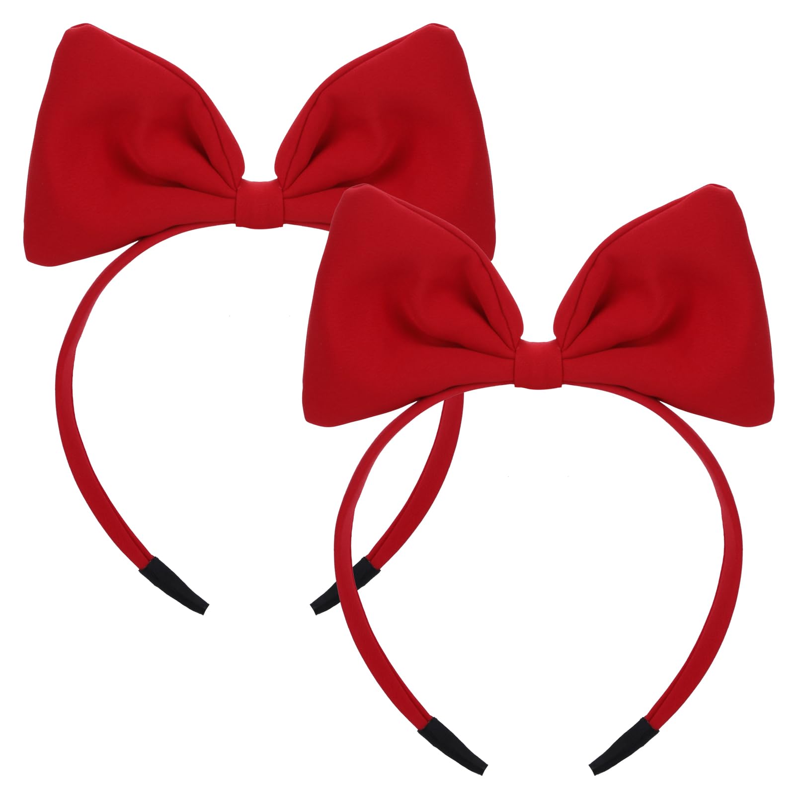 WLLHYF 2 Pcs Red Bow Headband Big Bowknot Headband Headdress for Women and Girls Makeup HairBand Hair Hoop Hair Accessories for Halloween Party and Cosplay