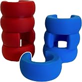 Rockstar Health Horse Therapy Toy for Stall Bars, Equine Boredom &amp; Activity Enrichment Fidget Rings, Barn Gift for Horse Lovers, 3D Printed in USA, 8 Pack (Red/Blue)