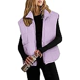 Xiaoxuemeng Puffer Vest Women Lightweight Zip Up Quilted Vest Padded Gilet Sleeveless Jacket with Pockets