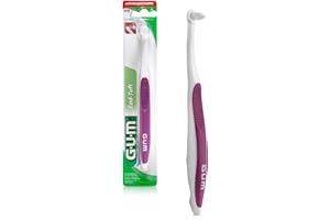 GUM End Tuft Toothbrush - Extra Small Head for Hard-to-Reach Areas - Implants, Back Teeth, and Wisdom Teeth - Soft Dental Brush for Adults, 1 Count