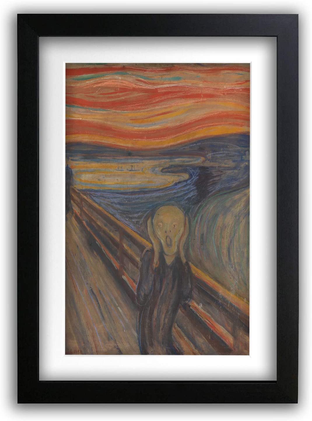 HWC Trading A3 FR The Scream by Edvard Munch this Famous Gallery Artwork Painting Makes an Excellent Gift or Decorative Piece for any Home - A3 Framed