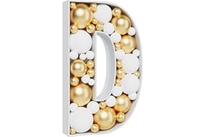 MEYSIMOON 3FT Large Marquee Letters Mosaic Balloon Frame Pre-cut Foam Board Marquee Light Up Letters D for Birthday Party Decorations,Wedding,Baby Shower DIY Party Supplies (Letter D)