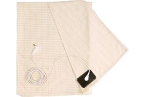 HALL & PERRY Grounding Half Sheet 35" x 90" with Connection Cord | Pure Silver Fiber for Better Sleep, Healthy Earthing Energy and EMF Recovery, Off White