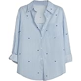 GORGLITTER Women's Bow Striped Button Up Blouse Dressy Casual Fall Long Sleeve Collared Business Casual Work Shirt Tops