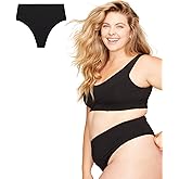 Subset Women's High Rise Organic Cotton Thong, Breathable, Tag-Free, Comfortable Everyday No Show Knickey Underwear
