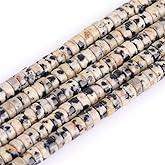 152pcs 4x2mm Natural Dalmatian Jasper Heishi Disc Rondelle Spacer Stone Semi Precious Gemstone Loose Beads for Jewelry Making 15 Inch