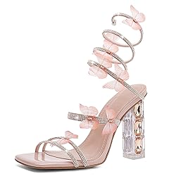 VOZTOLLS Womens Lace Up Sandals Square Open Toe