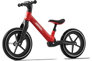 Ridego 14 Inch Balance Bike for Kids 3–6 Years, Lightweight Toddler Bike with Air Rubber Tires, Adjustable Seat, Durable Push Bicycle Gift for Boys & Girls