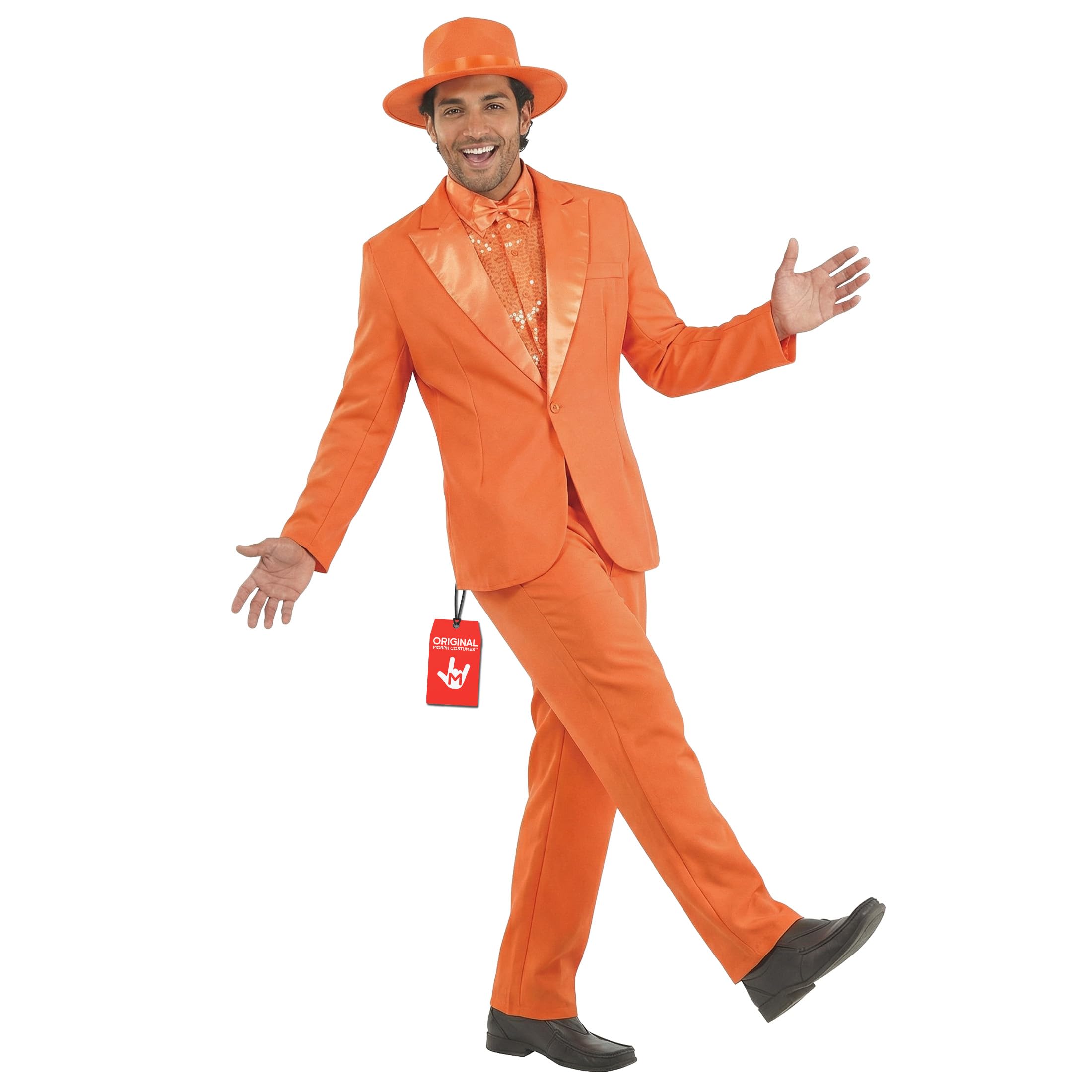 Fun Shack Orange Suit Halloween Costume | 90s Movie Fancy Dress | Retro 1990s Dress Up | Funny Costume Idea, Medium