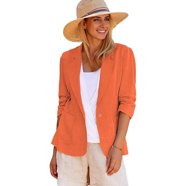 Women Blazer Linen Blend Blazer Women Southwestm Cotton And Linen