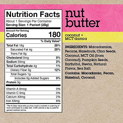HighKey Coconut Nut Butter Keto Snack Macadamia, Pecan, & Hazelnut