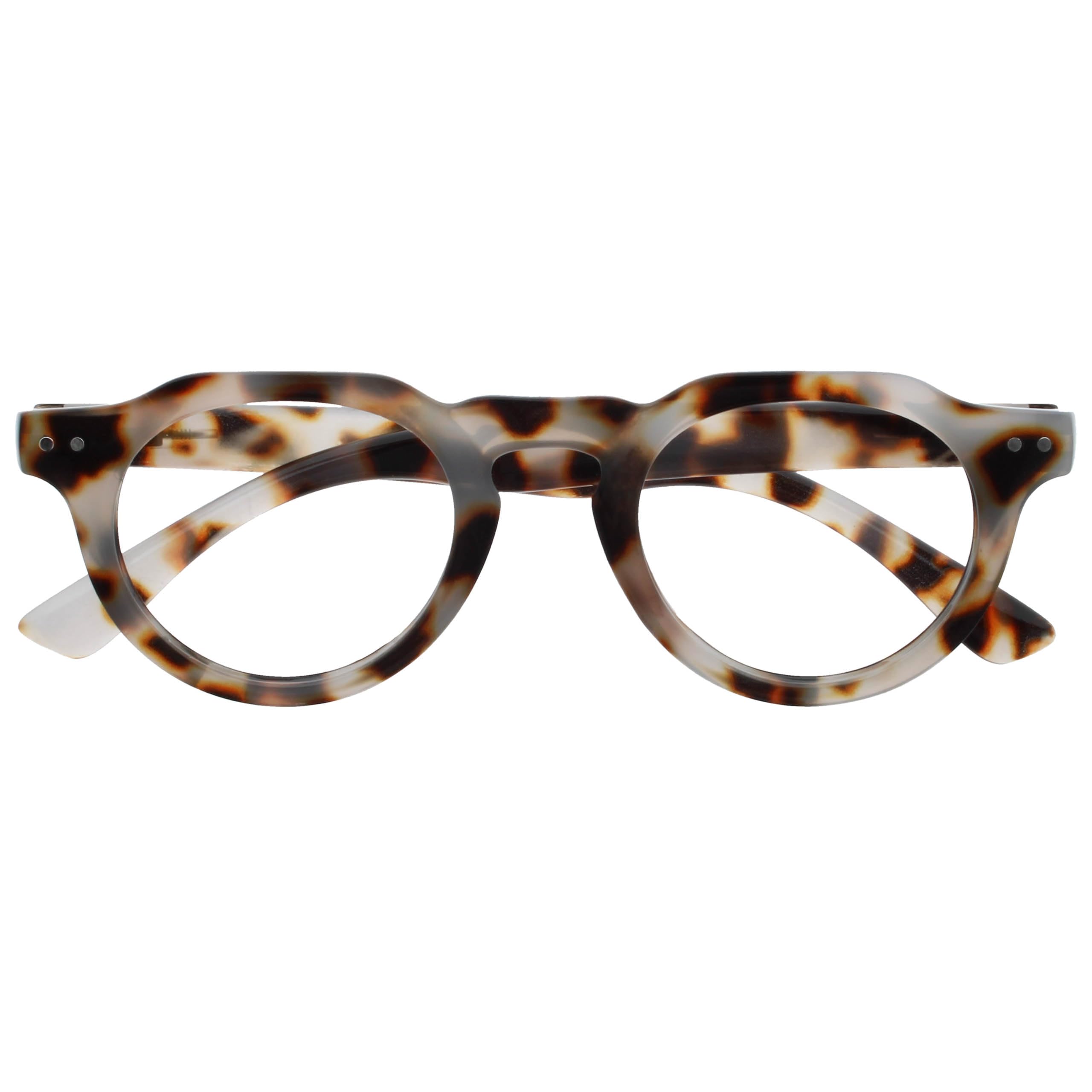 OPULIZE RIO Blue Light Blocking Reading Glasses - Flat Top Frame - Brown Tortoiseshell - Mens Womens - Spring Hinges - B53-2 - +2.00