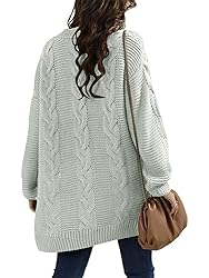 Ferrtye Womens Oversized Chunky Open Front Cardigan