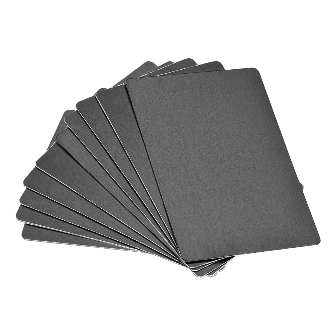 sourcing map Blank Metal Card 66x45x0.5mm Anodized Aluminum Plate for DIY Laser Printing Engraving Black 10 Pcs