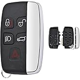 Replacement Key Fob Shell Case Fits for Land Rover Range Rover Sport Evoque LR4 LR2 Jaguar XJ XF XK F-Type F-PACE XE 2012-2018 Keyless Entry Remote Control 5 Button Pad Cover (LR-b)