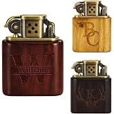 Custom Engraved Monogram Lighter with Name Gift for Him Men Personalized Groomsmen Lighters with Case for Dad Brass Lighter for Husband Boyfriend Birthday Party Wedding Gift
