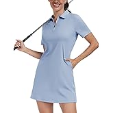 Soneven Womens Tennis Dress Sleeveless Golf Dresses with Shorts and Pockets Ruffle Sleeve Workout Athletic Dresses