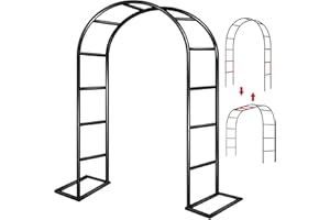 ZANGEROI Garden Arch Trellis for Climbing Plants Outdoor Wedding Arches for Ceremony Black Metal Garden Arbor Indoor Garden Arches for Party Decoration 7.9ft Wide X 6.4ft High or 4.9ft Wide X 7.9ft High