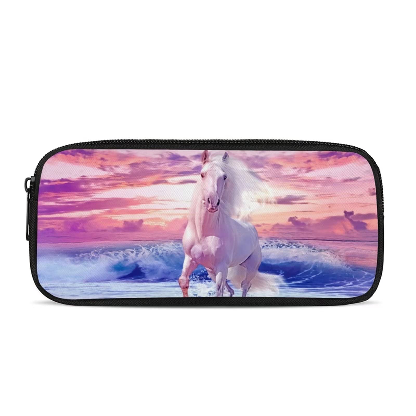 BYCHECAR Kids Horse Pencil Cases for School Girls Cute Makeup Bag Boys Stationary Pencilcase School Supplys Childs Pen Storage Organizer