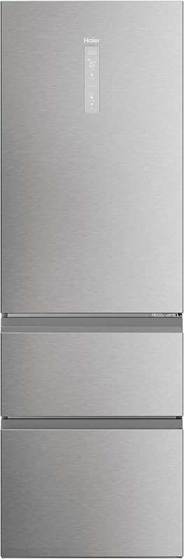 Haier 3d 60 series 5 htw5618enmg - geladeira combinada, wifi, porta-garrafas, funções inteligentes, 360l, my zone, gaveta de zona de umidade, total no frost, largura 59,5 cm, motor inversor, luz led, aço inoxidável