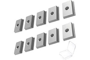 FIREOSMA T-Slot Nuts, 10Pcs M8 T-Track Sliding Nuts for T-Slot Rails – Aluminum T-Shaped Groove Nuts, Woodworking T-Slot Fasteners, CNC Machine Fixtures & Screw Channel Accessories (Silvery)