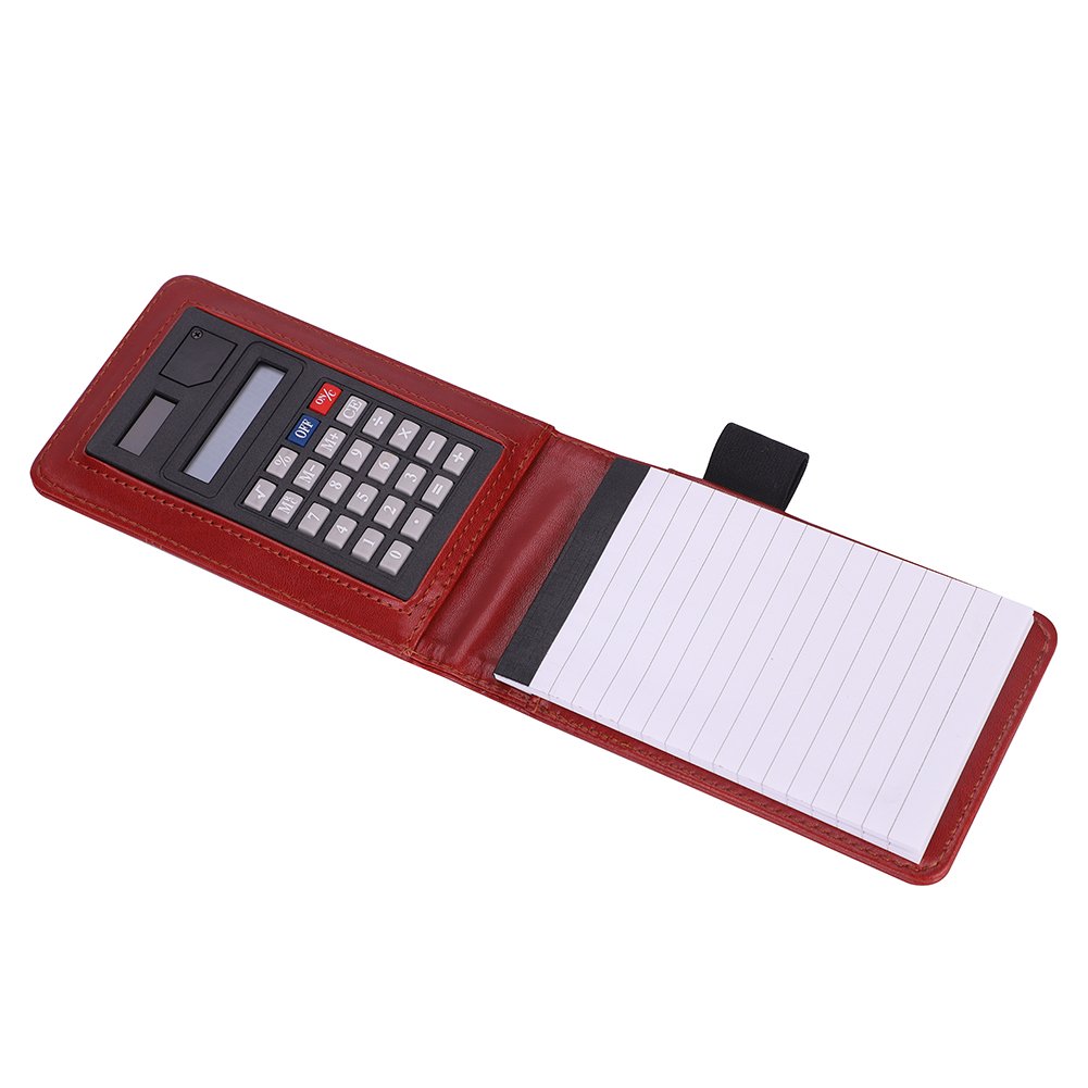 ITODA Quick Notes A7 Portable Notebook PU Leather Pocket Notepad Lined Journal Diary Writing Pad Compact Workbook Account Book Personal Planner Memo Pad with Calculator and Pen Insert