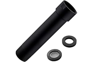 HOMYEP Matte Black Shower Arm Extender, Stainless Steel Rainfall Shower Head Extension Arm, Female to Male NPT 1/2 Inch, 4 Inch