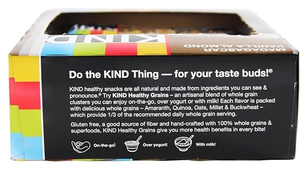 KIND NUT BARS, MADAGASCAR VANILLA ALMOND, HEALTHY SNACKS, GLUTEN FREE, LOW SUGAR, 6G PROTEIN, 12 COUNT