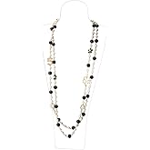 Women Long Pendants Layered Imitation Pearl Necklace