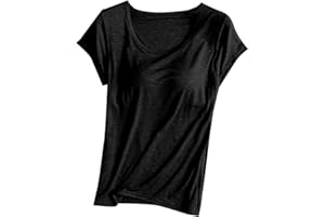 FLOLEO Womens Tank Tops with Built in Bra Sleeveless Soft Tank Tops Solid Scoop Neck Shirts Basic Workout Tops Undershirt Tee