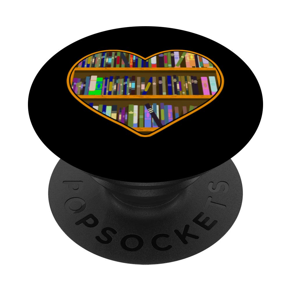 Bookworm Heart Book Lover Book Nerd Lover Gift Reading PopSockets PopGrip: Swappable Grip for Phones & Tablets