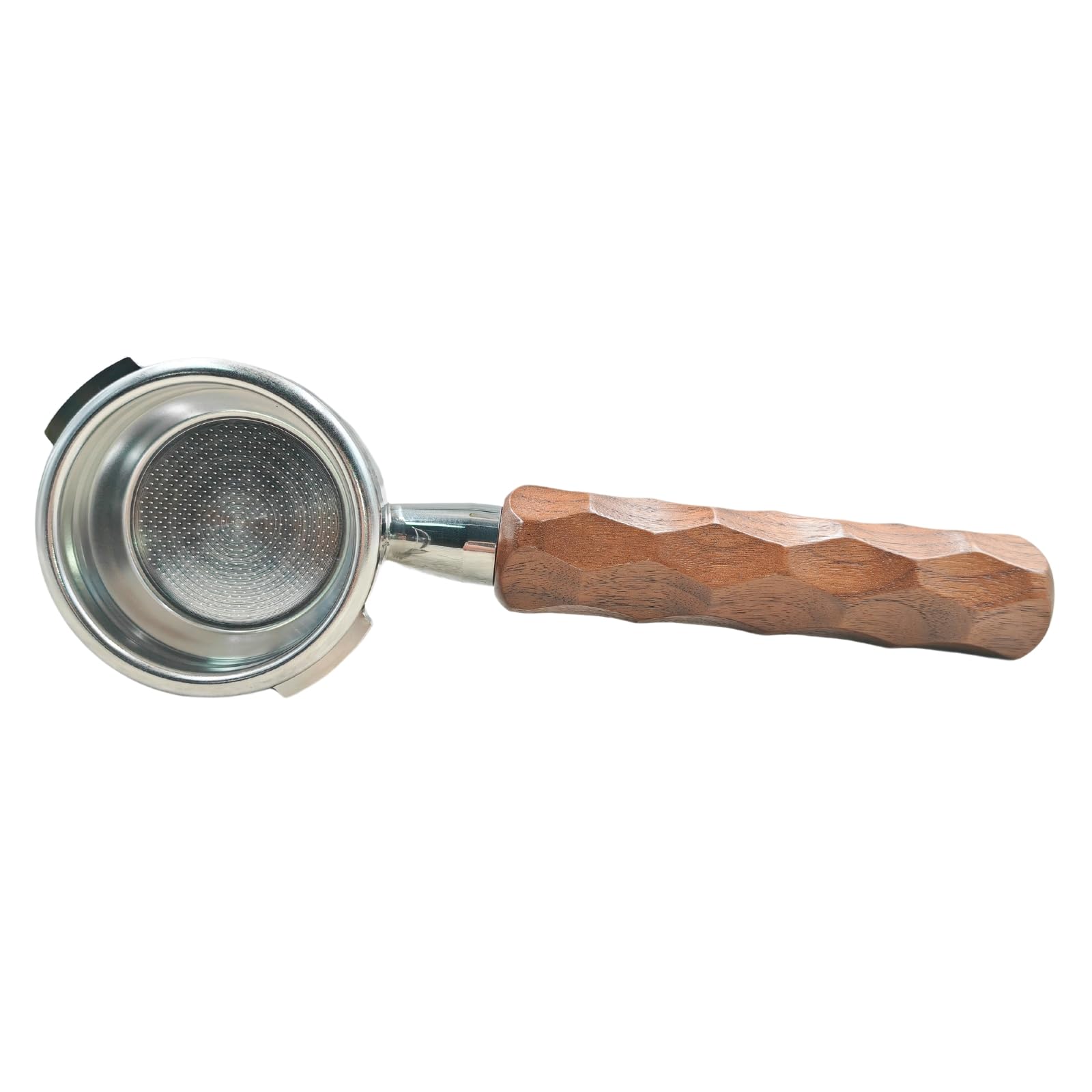 Gemini 58mm Bottomless Portafilter Walnut Handle & Naked Double Shot Filter Basket for Espresso Lovers - Perfect Fit for Gaggia Espresso Machines 2 Ears