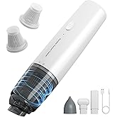 A9life Handheld Vacuum Cordless, Car Vacuum Cleaner Portable with HEPA Filter, 2 Suction Modes, Mini Hand Held Vacuum Rechargeable for Car, Home, Pet Hair, Office, Desk, Keyboards (White)