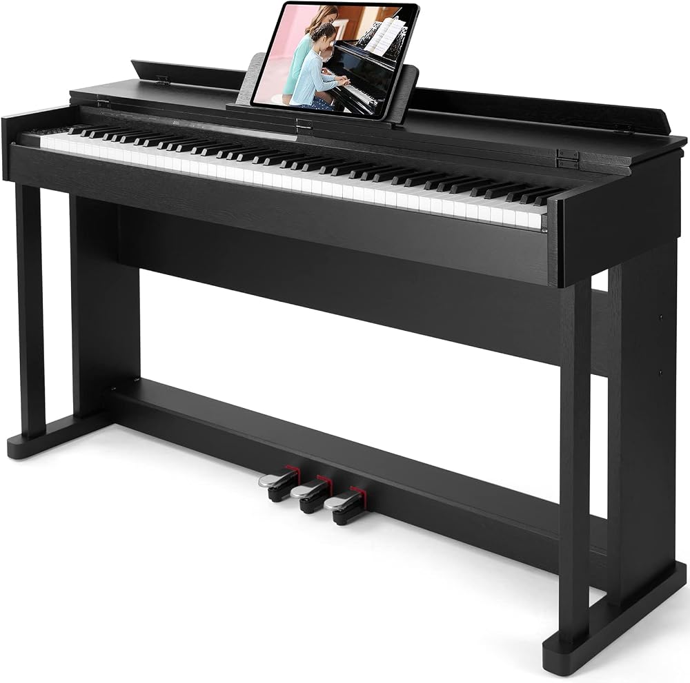 Artist Hand 88 Weighted Keys Digital Piano with Stand 3 Pedals USB MIDI