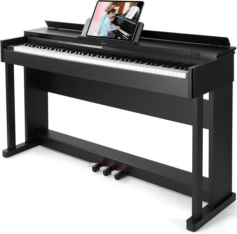 Artist Hand 88 Weighted Keys Digital Piano with Stand 3 Pedals USB MIDI