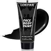 Black Face Body Paint for Halloween Makeup, Cream Water-Based, 2.37Oz | Washable Full-Coverage Facepaint Foundation for Skin, Suitable for Zombie Clown Vampire Skeleton Skull Joker Pirate Costume