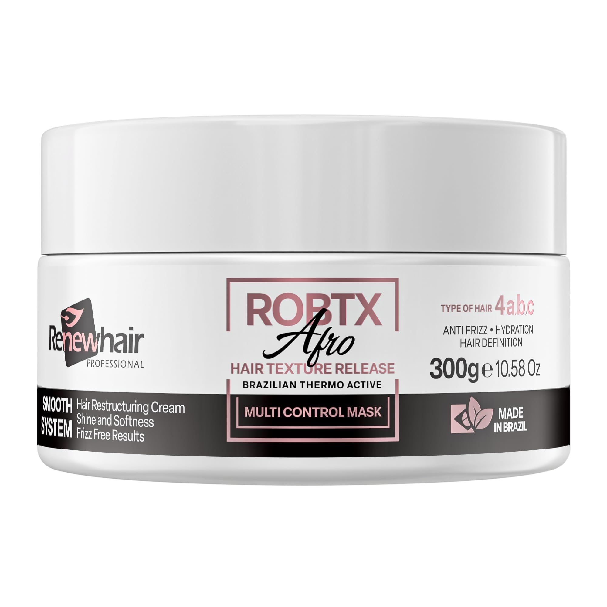 Renew hair professional ROBTX AFRO Texture Release Treatment – Anti-Frizz Restructuring System for 4A, 4B, 4C Hair | Thermo-Active Vegan Collagen Smoothing Formula 300gr X