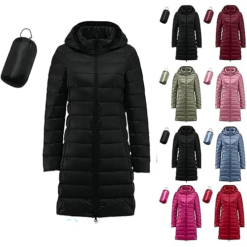 DUHGBNE coats for women ukWinter Coats for Women Uk Warm Thicken Puffer Jackets Quilted Jacket Lightweight Waterproof Trench Full Zip Hoodiewinter waterproof