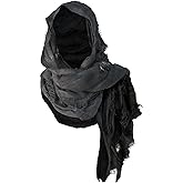 Wrap Dune Wasteland Hooded Shawl With Viking Brooch | Cowl Scarf Rogue Medieval Cloak Renaissance Costume Cape Accessories