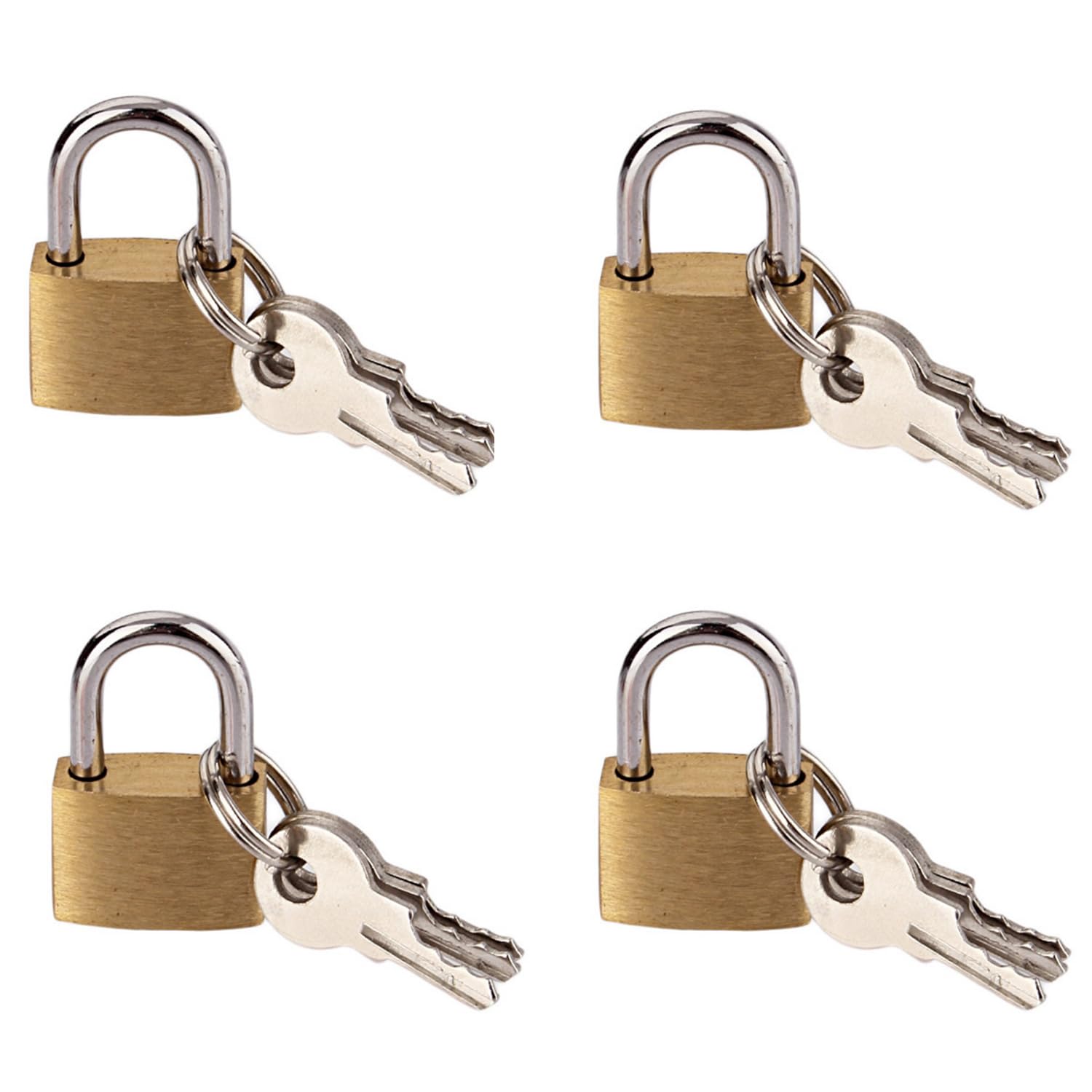 JNAWA Mini Padlock with Keys Long Shackle Solid Brass Padlocks Small Padlock Key Padlock for Gym Locker (4)