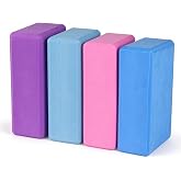 Yoga Blocks 9''x6''x3'', 4 Pack High Density Yoga Brick Foam Blocks to Improve Strength, Flexibility and Balance, Light Weight and Non-Slip Surface for Yoga, Pilates and Meditation