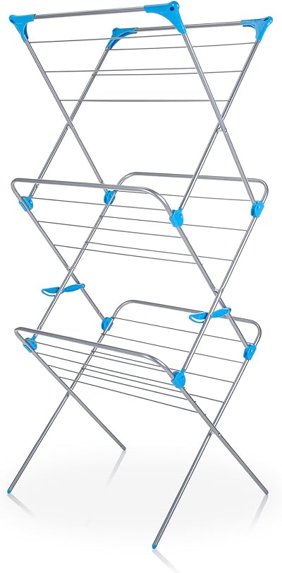 Minky 3 Tier Indoor Airer Drying Space 15 m Metal Silver