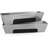 14-Inch Stainless Steel Mud Pan 2-Pack by ClearStyle | Heavy-Duty Drywall Taping Pan with TPU Anti-Slip Grip, Rust-Resistant, Easy-Clean for Joint Compound &amp; Plaster