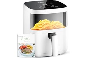 BEELICIOUS PRO Air Fryer, Beelicious 8-in-1 Smart Compact 4QT Air Fryers, with Viewing Window,Shake Reminder,450°F Digital Airfryer with Flavor-Lock Tech,Dishwasher-Safe & Nonstick,Fit for 1-3 People,White