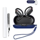 for Soundcore by Anker V30i Case Cover, Soft Silicone Protective Portable Scratch Shock Resistant Compatible with Anker Soundcore V30i Shell with Cleaner Kit &amp; Carabiner &amp; Lanyard，Blue.
