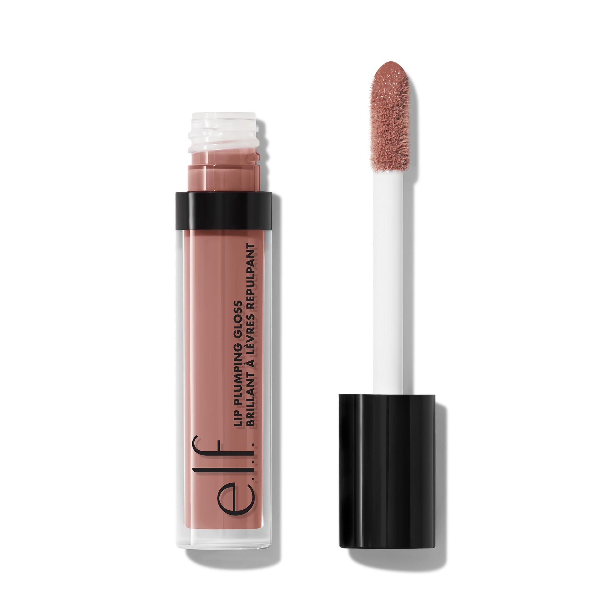 e.l.f. Lip Plumping Gloss, High-Shine Sheer Colour, Hydrates & Creates Fuller Lips With Vitamin E, Vegan & Cruelty-Free, Petal Pressed