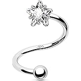 Jewseen 16g Twist Helix Earrings 925 Sterling Silver Star Helix Piercing Jewelry Cartilage Earrings Piercing Jewelry for Women