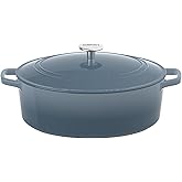 Cuisinart Chef's Classic Enameled Cast Iron Oval Covered Casserole (Gradient Navy, 7- Quart)