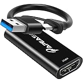 Papeaso Capture Card, Video Capture Card HDMI to USB/Type-C 1080P 60FPS Game Capture Card for Streaming, Teaching, Video conf