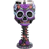 EpcrenAra Gothic Ossuary Palm Skull Skeletal Bones Armor Wine Cup Resin Body Goblet Drinking Cup Party Drinkware Halloween Decor Accessories for Party (Purple)